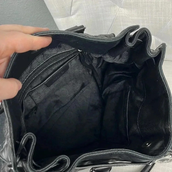 Michael Kors Large Quilted Leather Hamilton Tote Bag Black w/ Matching Wallet - Picture 5 of 12